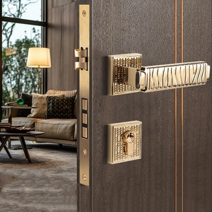 Manija de puerta clásica de latón macizo para puerta principal de villa u hotel, acabado antideslustre, fácil instalación, herrajes modernos para decoración del hogar - Product Image 3