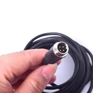 5M M12 4Pin Plug Aviasi Tahan Air Kabel Cadangan Pria Ke Wanita Kabel Kamera Video 5M untuk Sistem Kamera Kendaraan