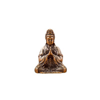 Statue de Bouddha en laiton antique avec impression en relief, artisanat du Zhejiang, mini-ornement d'art bouddhiste