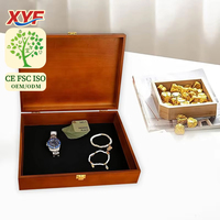 Boîte à trésors vintage en bois avec loquet en laiton, boîte de rangement et de présentation pour bijoux en pin