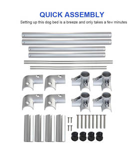 Aluminium Unzerstörbare angehobene Hunde betten <span class=keywords><strong>M</strong></span> L XL Größe mit erhöhten Seiten PVC Erhöhtes Hunde bett Hundehütte im Freien - Product Image 5