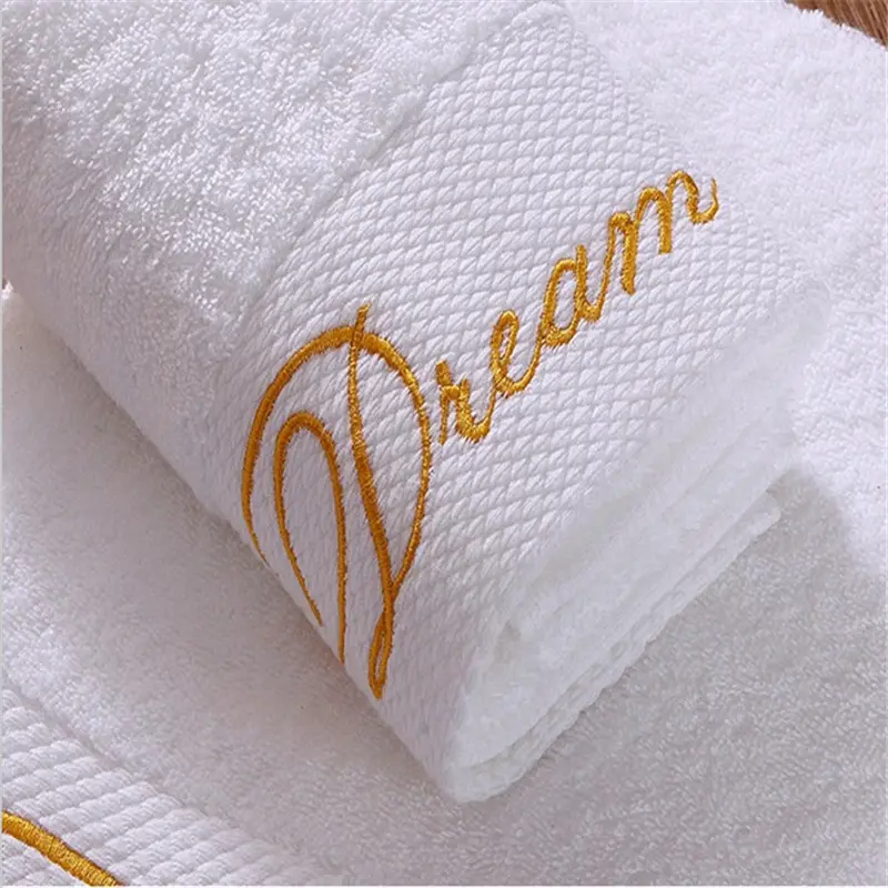 लक्जरी होटल के लिए 5 स्टार होटल हाथ तौलिए लोगो के साथ 100% कपास तौलिए