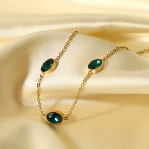 Vintage Green <b>Healing</b> Crystal <b>Bracelets</b> Women Stainless Steel Gold Chain <b>Bracelets</b> - Product Image 4
