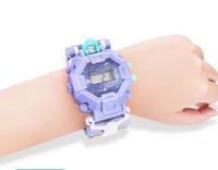 Date 4 couleurs dessin animé électronique enfants intelligent numérique déformation ludique jouet Robot montre montres pour enfants