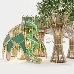 Parque de Aventuras Interior <span class=keywords><strong>con</strong></span> Temática de Oasis Bio-Domo de Lujo Ecológico, <span class=keywords><strong>con</strong></span> Camino Aéreo y Toboganes Translúcidos Verdes para Resorts - Product Image 1