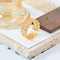Bague chaîne minimaliste haut de gamme plaquée or 18 carats, hypoallergénique, avec cercles entrelacés, accessoire de mode, Anillos De Oro
