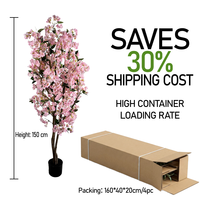 Arbre à fleurs de cerisier artificiel personnalisé en usine, fleurs artificielles, faux bonsaï de sakura pour la décoration de la maison et du jardin