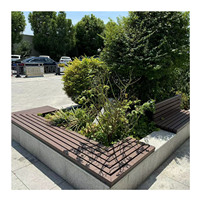 Banc de jardin en WPC pour extérieur, cadre en lattes solides, banc en bois composite, lattes en bois-plastique, banc de jardin en WPC, banc de jardin en bois-plastique