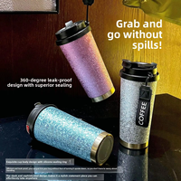 Thermos à double paroi en acier inoxydable de 20 oz, moderne, isolé sous vide, tasse à café, performance thermique de 6 à 12 heures, poignée