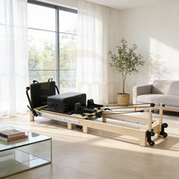 Nouveau modèle 2026 : Reformer Pilates pliable en bois d'érable avec demi-rail pour entraînement multifonctionnel à domicile