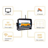 Système de caméra sans fil 2,4 GHz AHD 720P, caméra de recul étanche avec vision nocturne, moniteur 7 pouces pour camion/voiture