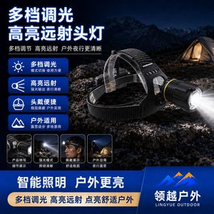ไฟหน้าแบบ LED แบบชาร์จไฟผ่าน USB 20W พลังงานสูงระยะไกลพร้อมเซ็นเซอร์อัจฉริยะสำหรับตกปลา - Product Image 2