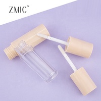 Transparente oder Nude Lipgloss-Tube, Leere Flüssig-Lippenstift-Tube mit Schlankem Pinsel, Runde Flüssig-Lidschatten-Tube aus Kunststoff, Schraubverschluss-Lippenölflasche