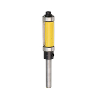 LAVIE Router Bit Pemangkas Lurus Bantalan Ganda, 1 Buah 1/4 6.35Mm Tukang Kayu Karbida Pemotong Penggilingan Pisau Pangkas Bit MC01037