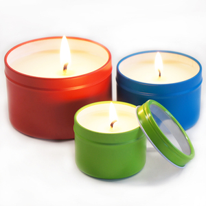 Custom 1 OZ 2 OZ 4 OZ round small metal tin candle can for packaging