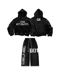 Fashion Casual Two Piece Clothing <b>Men</b> Tracksuit Lightweight Fabric <b>Long</b> <b>Sleeve</b> <b>Top</b> Matching Trousers Printed Style <b>Men</b> Tracksuit - Product Image 2