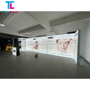 Free Design Backlit Exhibition Booth Design Portable Trade Show Backdrop <b>LED</b> L-shaped <b>Corner</b> Exhibition <b>Light</b> Box - Product Image 5