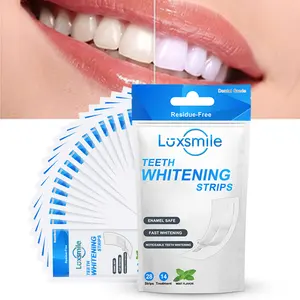 Formule personnalisée logo Pure Nature 5D Marque distributeur Bandes de blanchiment des dents brillantes Pap sans peroxyde Bandes de blanchiment des dents 42