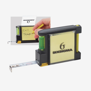 Kit d'outils de mesure promotionnel personnalisé : Mètre ruban de 3 m avec niveau, bloc-notes et stylo pour impression de logo, cadeau d'affaires, petit format - Product Image 2