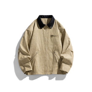 Manteau japonais personnalisé avec logo, pour homme, printemps-automne, marque de mode, design américain, double fermeture éclair, revers, coupe ample - Product Image 4