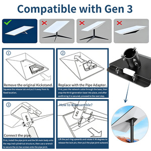 <strong>Starlink</strong> Gen 3 V4 Pipe Adapter Aluminium Alloy Stand Adapter Mounting for Weatherproof Sturdy Ground Mount Kit Accessories - Product Image 6