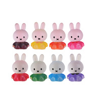 Patung Kelinci Mini Transparan dari Resin, Patung Kelinci Duduk, Dekorasi Lanskap Miniatur untuk Meja - Dekorasi Hadiah