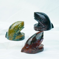 Vente en gros de sculptures artisanales de requins en jaspe océanique naturel poli à la main, de haute qualité, pour la décoration de la maison