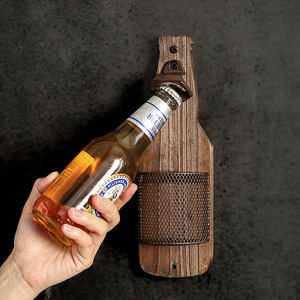 Nuevo abridor de botellas de cerveza de madera, caja de almacenamiento de tapas de botellas montada en la pared, decoración colgante para barra, abridor de botellas montado en la pared - Product Image 6