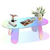 Plateau Amovible Acrylique Coloré Pliant TV Plateau Table Pliable Moderne Petit Bureau Acrylique Plateau de Service Haut pour Salon