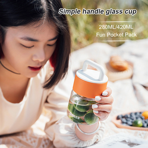 Bán buôn nhỏ cao Borosilicate Chai Nước Thủy tinh cầm tay trong suốt nước <span class=keywords><strong>Flask</strong></span> với xử lý - Product Image 4