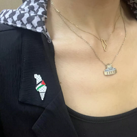 Nouvelles épingles à revers en forme de carte de Palestine, épingles à revers Keffiyeh pour la Palestine libre, épingles à drapeau palestinien, épingles en émail personnalisées