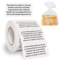 Etiquetas Adhesivas Térmicas para Alimentos de Panadería Casera, Etiquetas de Ingredientes para Panadería Casera, para Inspección de Cocina Doméstica