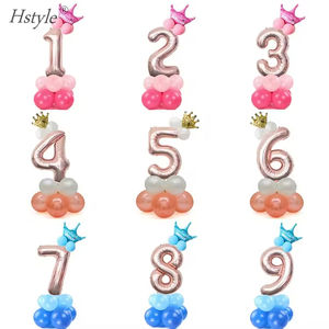 Hstyle Automatique Scellage Grande Taille <span class=keywords><strong>Couronne</strong></span> Rose Feuille D'or Nombre Ballons, Anniversaire Anniversaire Décoration Graduation Décoration - Product Image 5