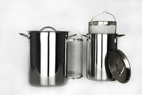 1 pièce Pot à asperges en acier inoxydable avec panier en maille, compatible induction, lave-vaisselle et four, ustensile de cuisson pour la maison