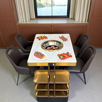 Ensemble de table et chaises commerciales multifonctionnelles pour restaurant, mobilier de salle à manger intelligent pour traiteur, idéal pour les fêtes, les barbecues et les hot pots (OEM/ODM)