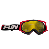 Masque Enduro Anti-Buée 18 Types Noir/Rouge Masque de Fête Fabriqué en Italie