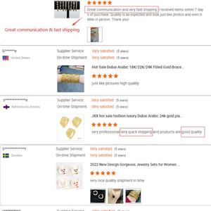 Ensemble de bijoux pour femmes JXX, collier et boucles d'oreilles en laiton plaqué or pour mariage, fête, fiançailles, vente en gros - Product Image 6