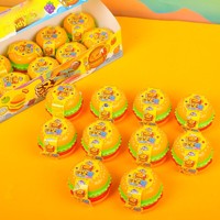 Permen Gummy Hamburger Rasa Buah Kustom Pabrik, Permen Lunak Kenyal dalam Kotak Burger Plastik, OEM Label Pribadi
