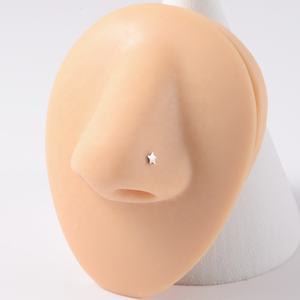 G23 टाइटेनियम पुश-इन महिलाओं के लिए नाक की हड्डी के स्टड-कर्व्ड नोस्ट्रिल नाक नाखून 20 ग्राम शादी के गहने - Product Image 3