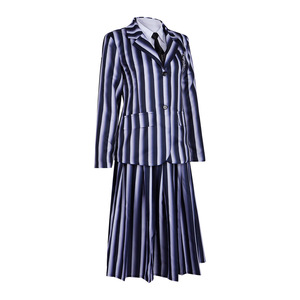 Disfraz de cosplay de uniforme escolar de la temporada 2 de Star's Edge Wednesday, blazer a rayas, falda plisada, Halloween - Product Image 3