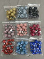 20 pièces/sac, tailles mixtes 2, 2,5, 3, 4 cm, boules artificielles or, argent, rose, bleu, décoration de gâteau d'anniversaire, fournitures de décoration de gâteau
