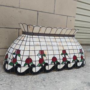 Lámpara Colgante Tiffany de 32'' para Mesa de Billar, Lámpara de Araña de Vidrio con 6 Luces LED para Mesa de Póker - Product Image 5