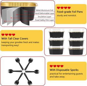 Best Price Microwavable PP Disposable Food Box Bake Tray Takeaway Black Gold Eco Friendly Aluminum <b>Foil</b> Food Packaging <b>Container</b> - Product Image 3