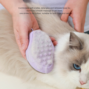 New Design Eco-Friendly Plastic & Silicone <b>Pet</b> Brush for Cats Dogs Multi-Functional Hair <b>Cleaning</b> <b>Bath</b> Grooming - Product Image 3