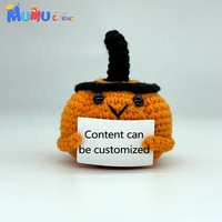Peluche amigurumi citrouille au crochet faite à la main, décoration de bureau Halloween, carte d'encouragement, cadeau, logo personnalisé, vente en gros