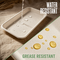 Plateau rectangulaire compostable en bagasse 11x5 pouces, en fibre de canne à sucre, pour sushi, apéritifs, traiteur, buffet, planche à charcuterie
