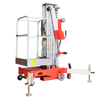 L'aluminium vertical portatif soulève le mât simple rentable 6 m 8 m 9 m 10 m