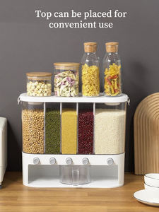 Organisateur de céréales de voyage moderne et élégant à 5 compartiments empilables pour organiser les aliments secs sur la table à manger ou le comptoir - Product Image 6