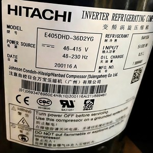 คอมเพรสเซอร์ทำความเย็นแบบอินเวอร์เตอร์ฮิตาชิ รุ่น E405DHD-38D2YG ใช้สารทำความเย็น R410A กำลังไฟ 5100 วัตต์ แบบสกรอลล์ - Product Image 3