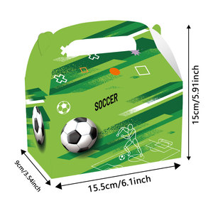 Cajas de Regalo Rígidas Reciclables y Ecológicas con Asa para Niños, Decoraciones para Fiestas Temáticas de Fútbol, Caja para Tarjetas de Regalo - Product Image 2
